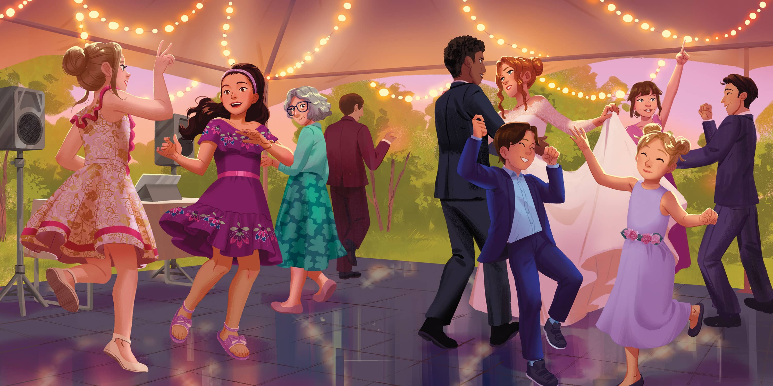 Raquel Reyes dancing at a family wedding