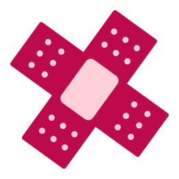Icon of pink overlapping adhesive bandages