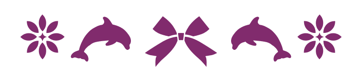 Purple dolphin and bow icons