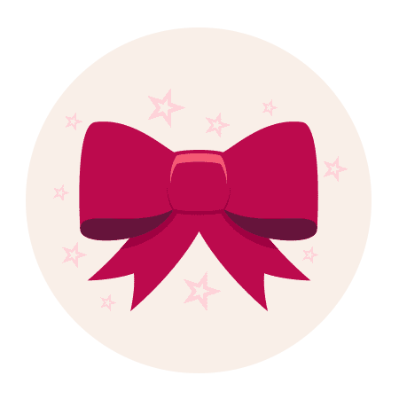 Icon of award ribbon in shades of pink